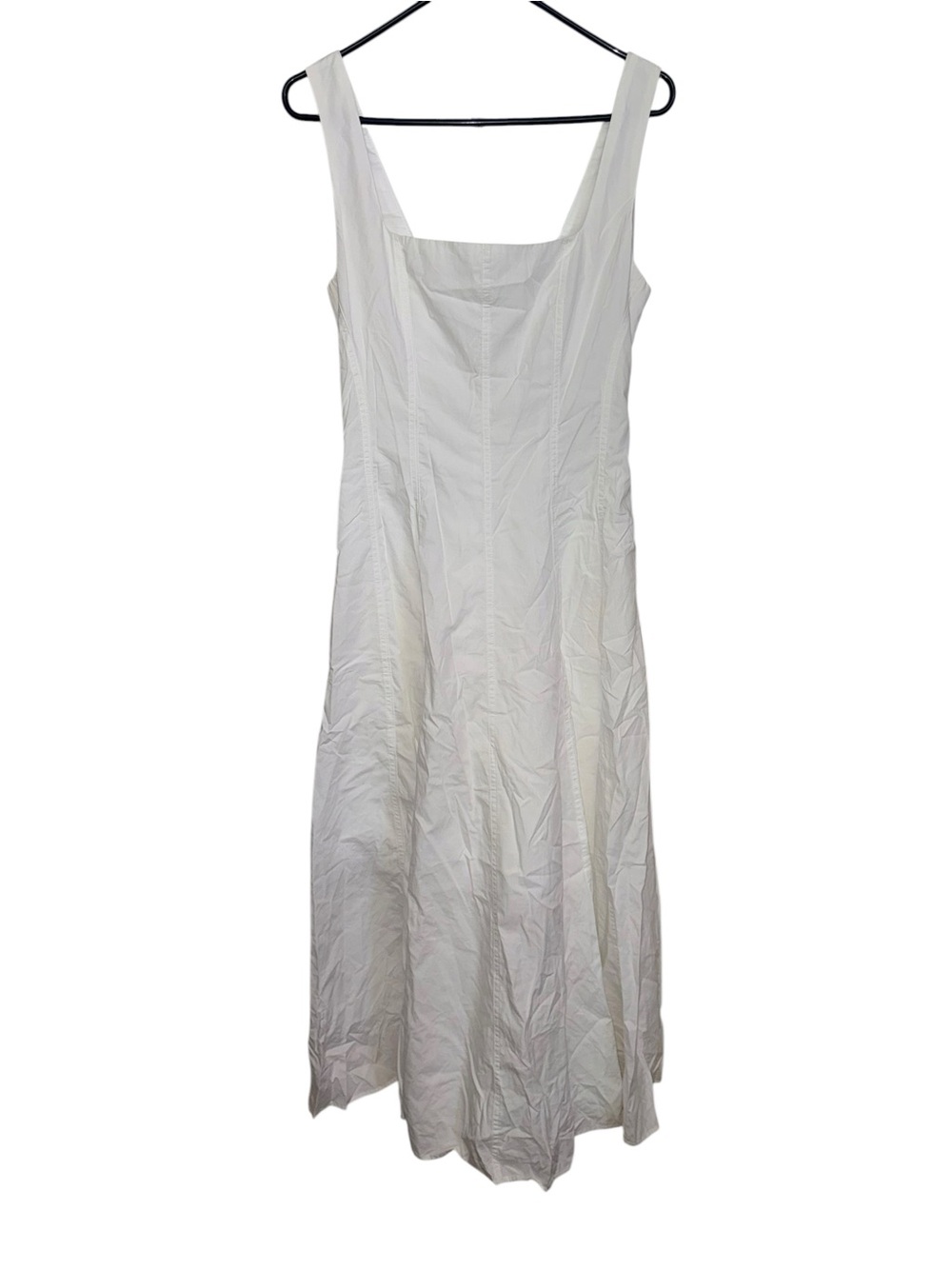 Commense White Lace-Up Back V-Neck Midi Dress - Picture 2 of 8